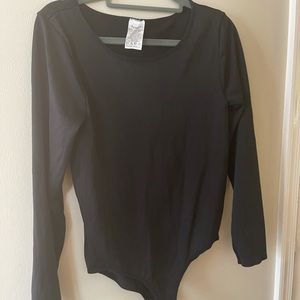 Black long sleeved body suit